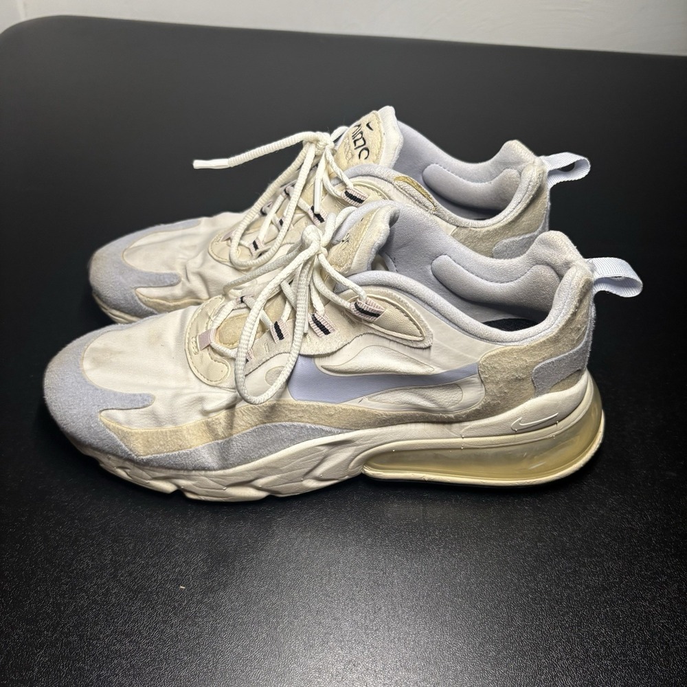 Nike Air Max 270 React CT1287-100 White Running Shoes‎ Sneakers Women's Size 9